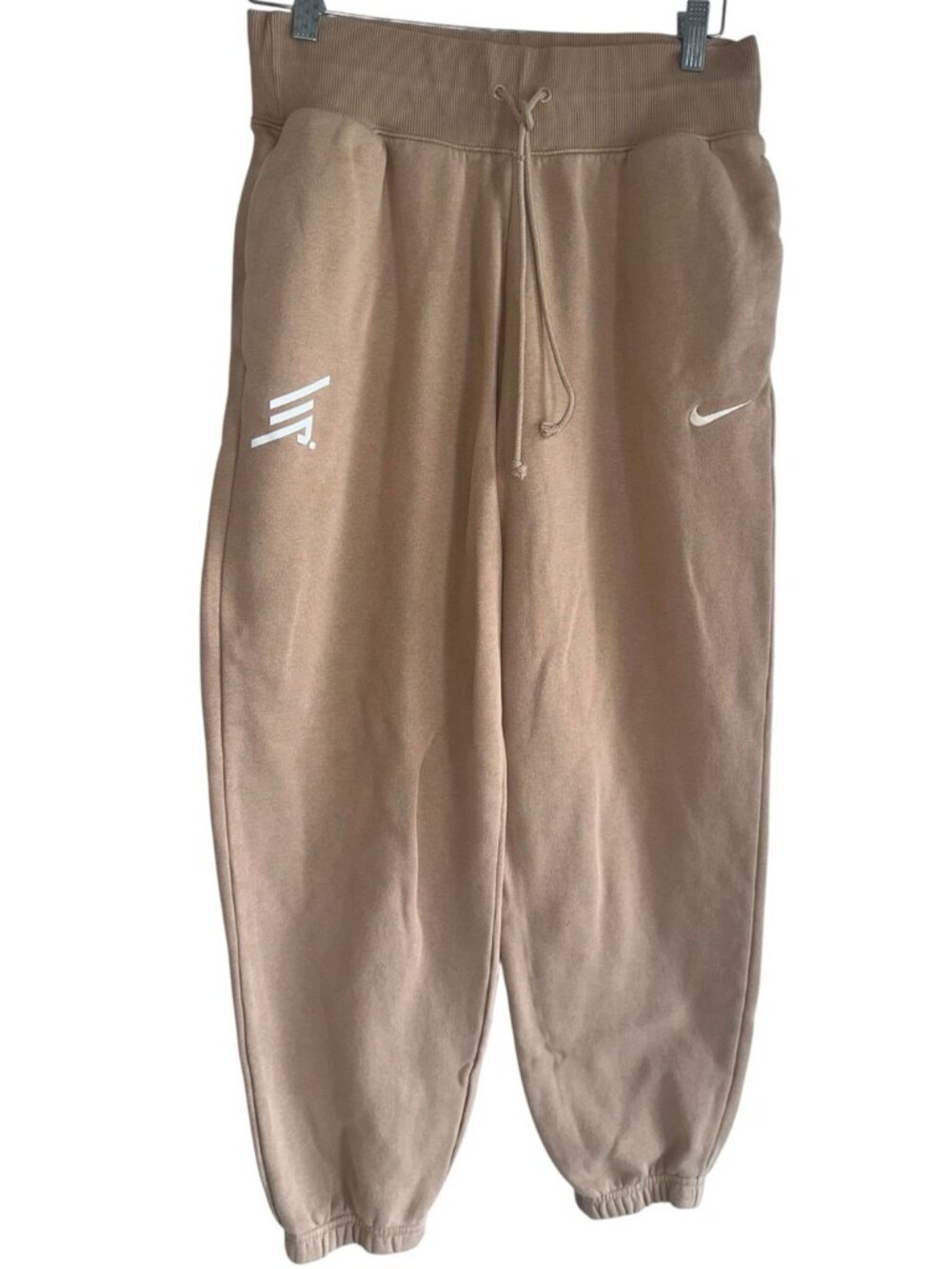 Nike Phoenix Fleece Women's High-Waisted Oversized Sweatpants Small Beige